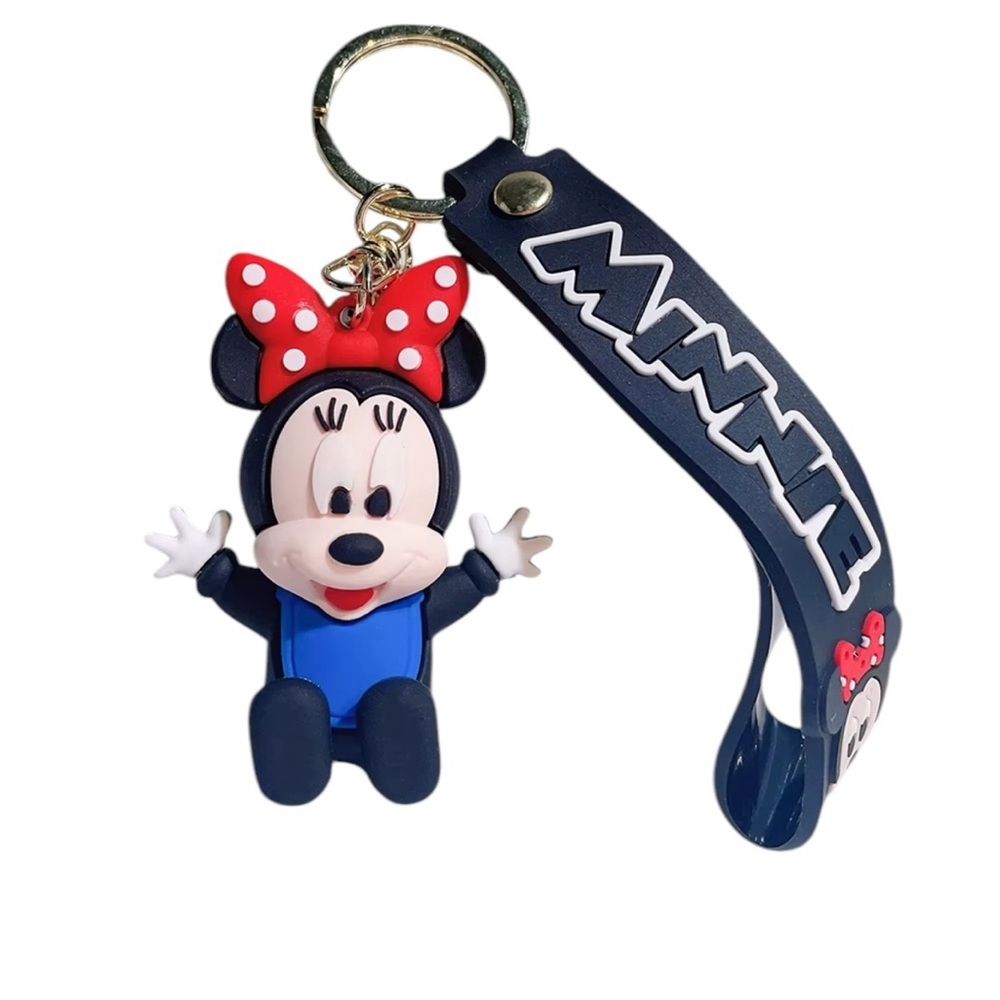 Disney Baby Minnie 3D Keychain Wristlet Bag Charm